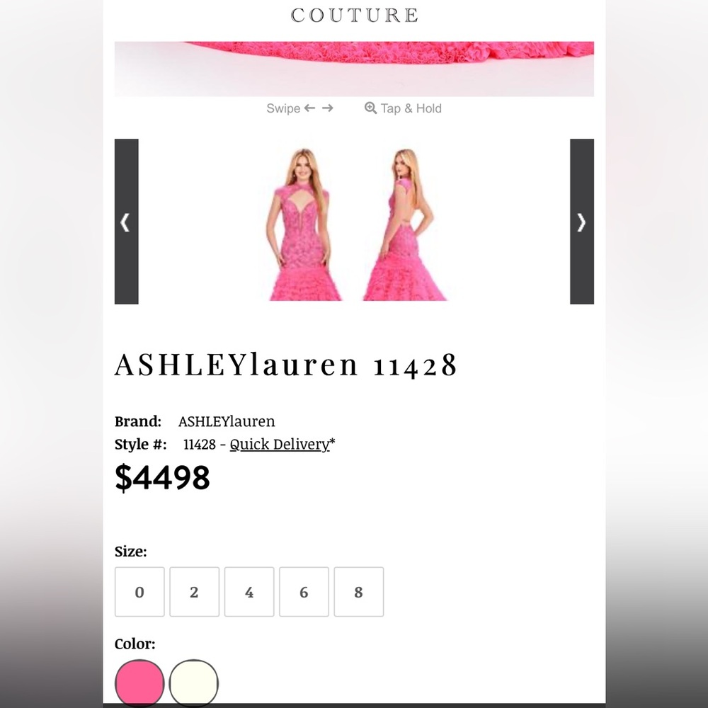 ASHLEYlauren Couture Elegant Pink beaded Pageant /Prom Dress - Picture 8 of 9
